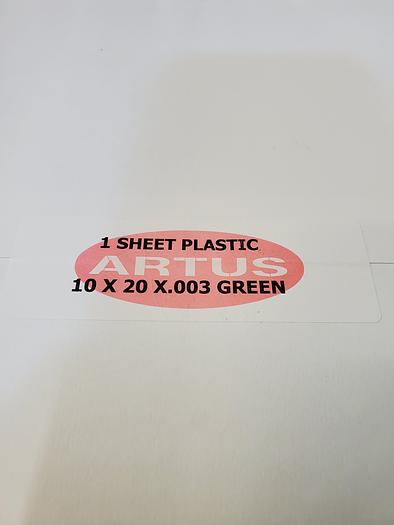 Used ARTUS PLASTIC SHEET GREEN 10X20X.003