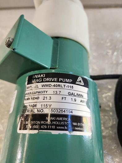 Used IWAKI MAG DRIVE PUMP WMD-40RLT-115