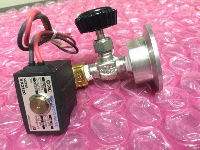 Used SMC VX2120 SOLENOID VALVE WITH HOKE VALVE