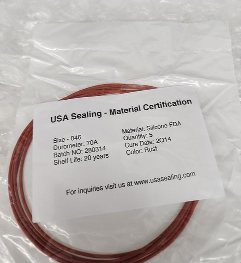 Used SILICON O RINGS 70A SIZE 046
