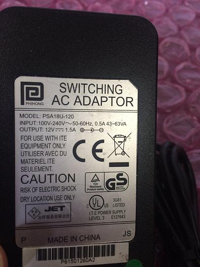 Used AC PSA18U-120 SWITCHING AC ADAPTER