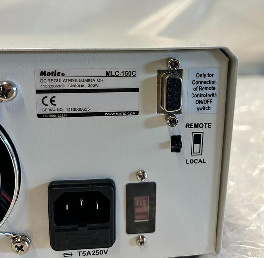Used MOTIC MLC-150C FIBER OPTIC LIGHT SOURCE
