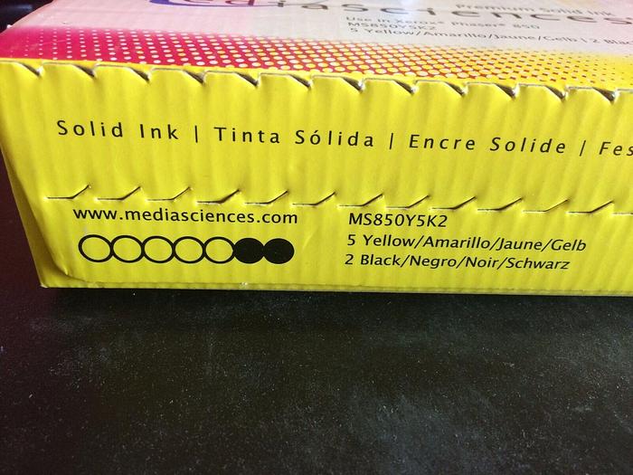 Used LOT OF 4 MEDIA SCIENCES INK MS850Y5K2 SOLID INK