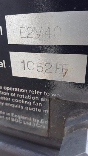 Used EDWARDS 40 TWO STAGE ROTARY VACUUM PUMP , GEC alpak motor 090SD