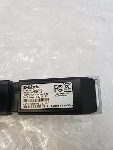 Used D-LINK DWA-130 WIRELESS NETWORK ADAPTER