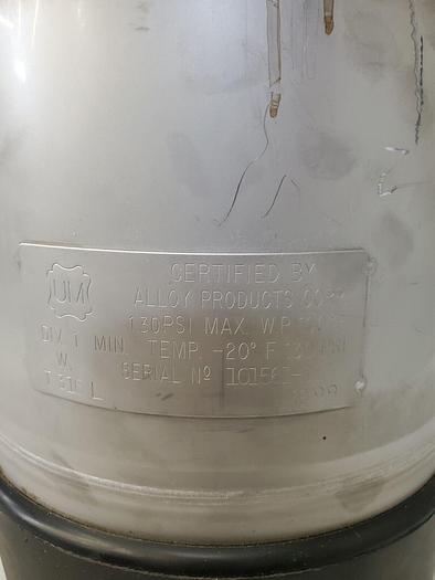 Used ALLOY PRODUCTS 10116 CHEM STORAGE TANK DEVELOPER