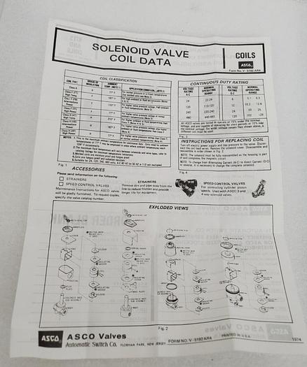 ASCO SOLENOID 064982-009-D