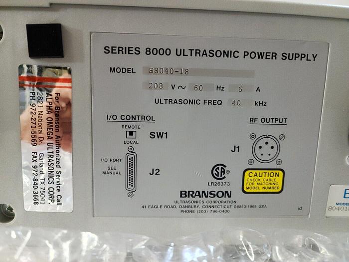 Used BRANSON SERIES 8000