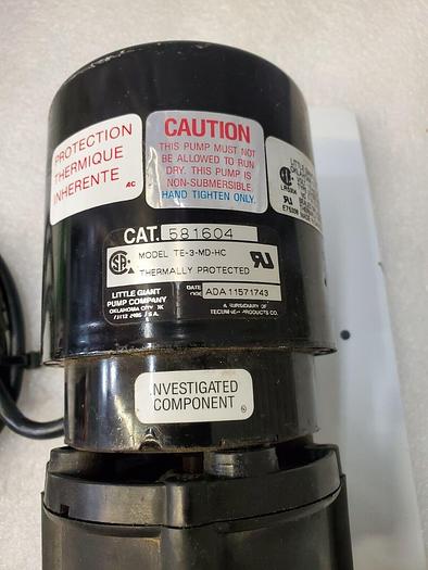Used ULTRASONIC PUMP TE-3-MD-HC THERMALLY PROTECTED