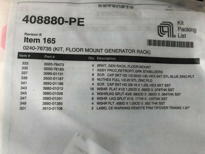 AMAT 0240-76735 KIT FLOOR MOUNT GENERATOR RACK