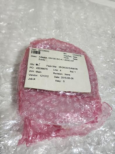 Used PFEIFFER STRAIGHT ADAPTER STAINLESS STEEL BP226832