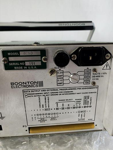 Used BOONTON ELECTRONICS INDUCTANCE METER 62AD