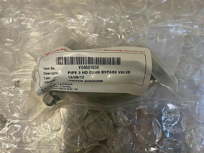 Used EDWARDS VACUUM Y04601639 PIPE 3 HD CONN BYPASS VALVE