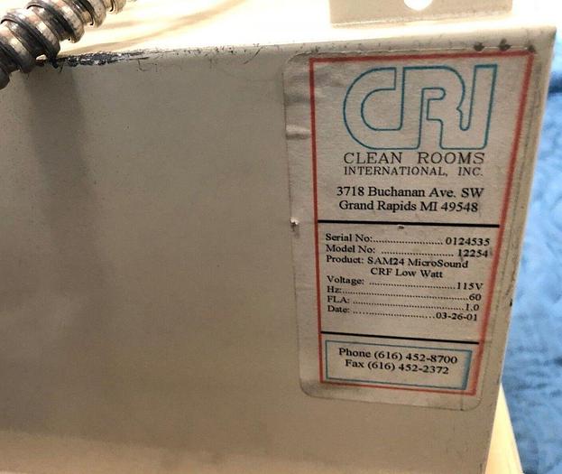 Used CLEANROOM FILTER CRI 12254 SN 0124535. SAM24 MICROSOUND CRF LOW WATT