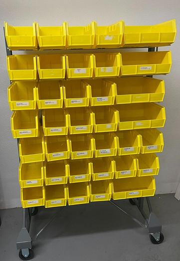 Used Stackable bin organizer on wheels 36''x23''x59''h