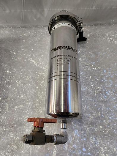 Used MEISSNER HA1-01-102 FILTRATION MAXIMUM PRESSURE 70F, LIQUID 200PSI , GAS 100PSI