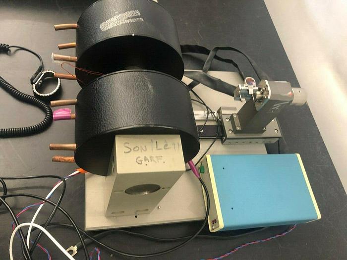 Used LAKE SHORE Electromagnets on stand with 2.5''thick x5.5'' dia  WITH 110 CURRENT