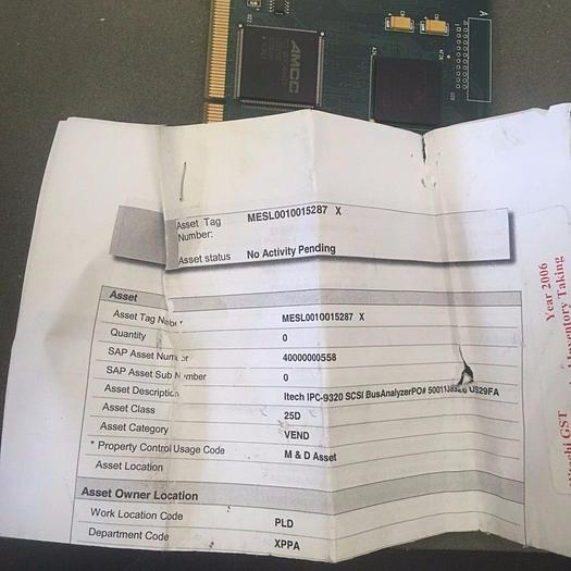 Used I-tech ipc-9320 scsi bus analyser