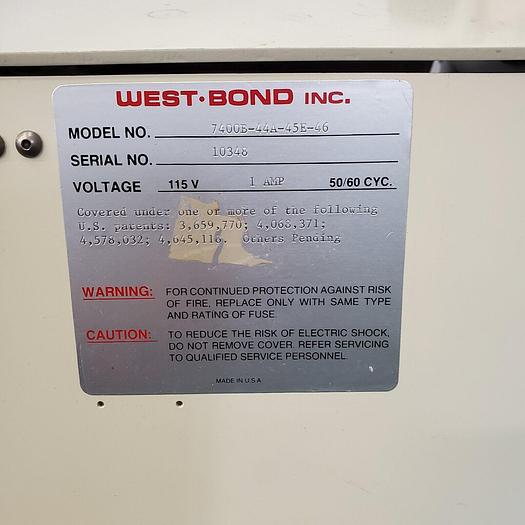 Used WEST BOND 7400B WEDGE BONDER