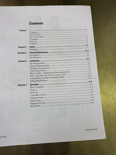 Used THERMO SCIENTIFIC NESLAB MERLIN RECIRCULATING CHILLERS MANUAL
