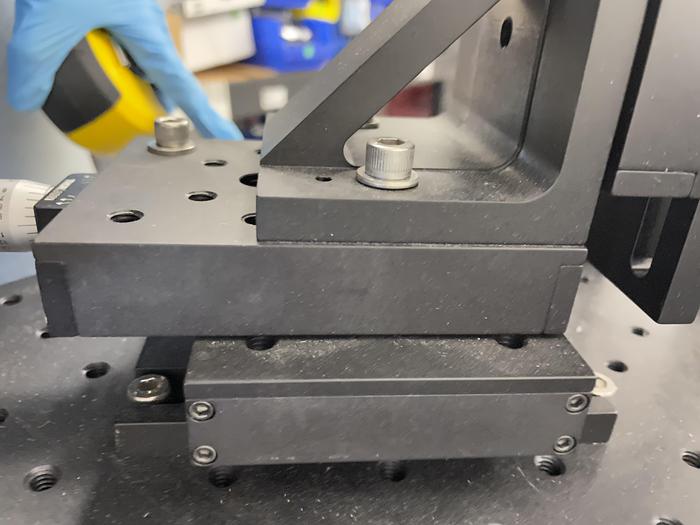 Used NEWPORT PRC-3 PROBE STATION ELECTRO ABSORTION OPTIC ASSEMBLY 24 L x 18W x 11H