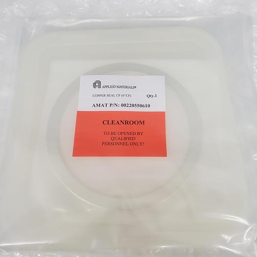 APPLIED MATERIALS P/N: 220550610 GASKET COPPER 6'' SILVERPLATE MADE BY ICT