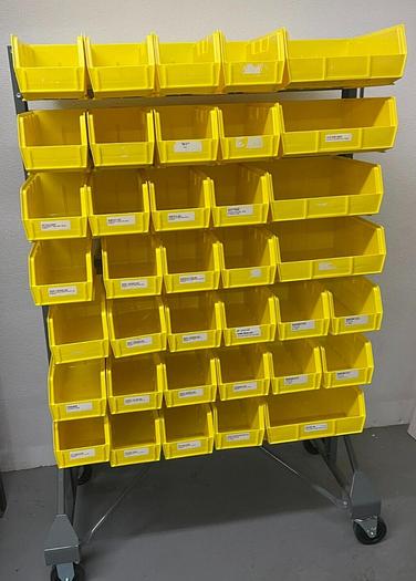 Used Stackable bin organizer on wheels 36''x23''x59''h