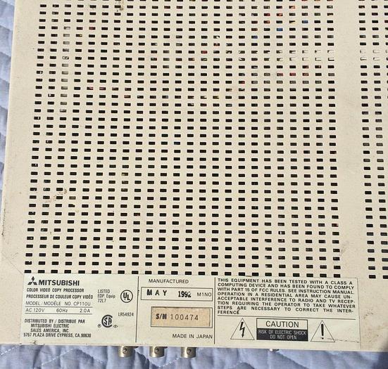 Used Mitsubishi CP11OU Color Video Copy Processor