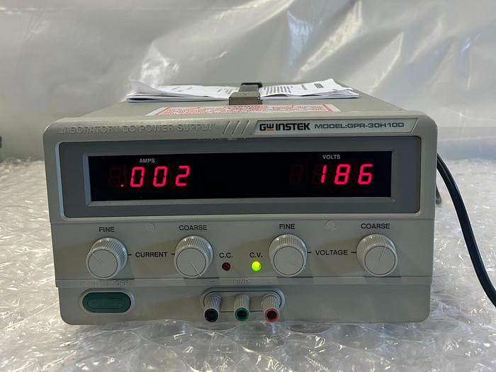 Used GWINSTEK GPA 30H 100 GER864062 LABORATORY DC POWER SUPPLY