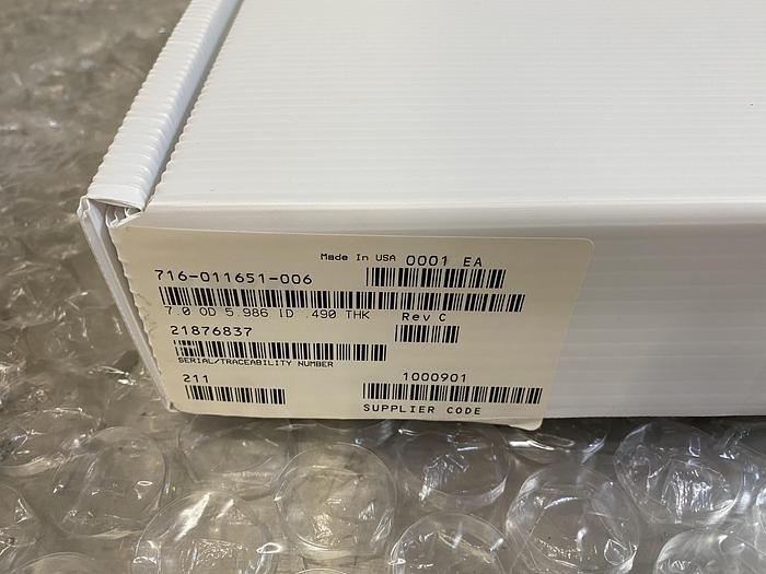 Used LAM RESEARCH 716-011651-006 7.0 OD 5.986 ID .490THK