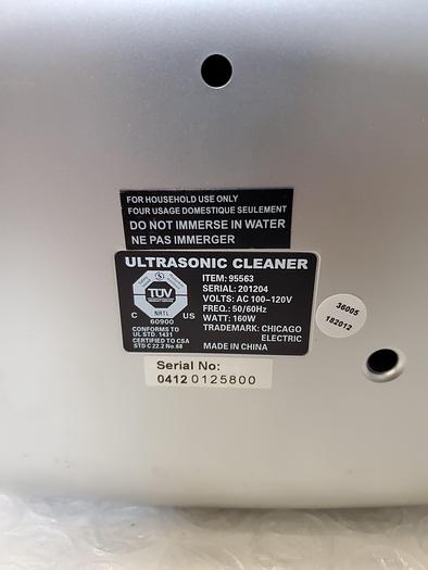 Used CHICAGO ULTRASONIC CLEANER 95563