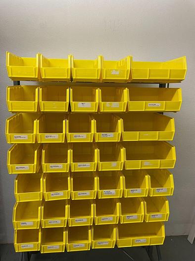 Used Stackable bin organizer on wheels 36''x23''x59''h
