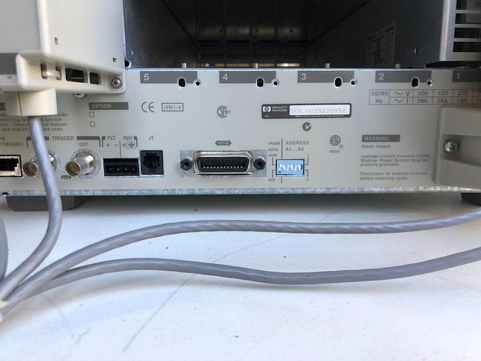 Used HEWLETT PACKARD 66000A MAIN FRAME WITH HP66105A, HP66101A, 2) HP66104A, 4) 16A
