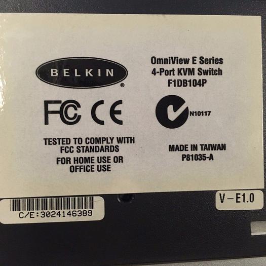Used BELKIN OMNIVIEW E SERIES F1DB104P
