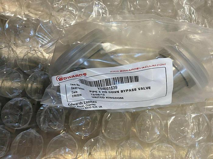 Used EDWARDS VACUUM Y04601639 PIPE 3 HD CONN BYPASS VALVE