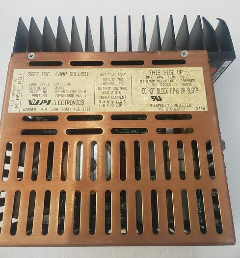 Used WPI ELECTRONICS SAFE-ARC LAMP BALLAST HMI-200 SA-HMI-200-XX-0