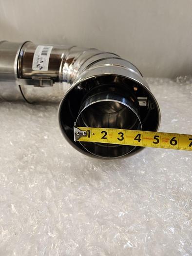 Used DOUBLE WALL STAINLESS STEEL ELBOW SSD4'' 90 DEG