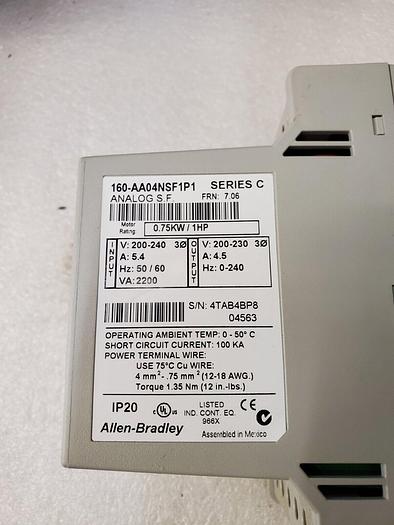 ALLEN BRADLEY 160-AA04NSF1P1 SPEED DRIVE