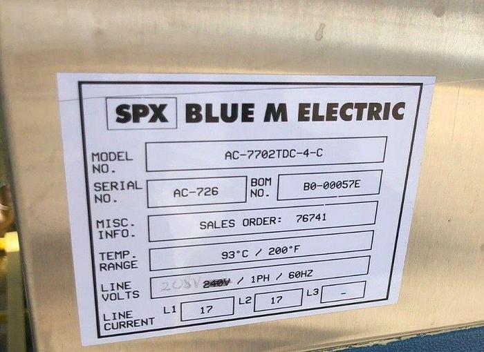 Used SPX BLUE M ELECTRIC AC-7702TDC-4-C OVEN