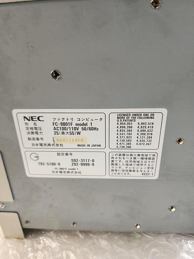 Used LOGITEC LFD-331 STANDY & NEC FC-9801F FACTORY COMPUTER 32 BIT CPU UNIT