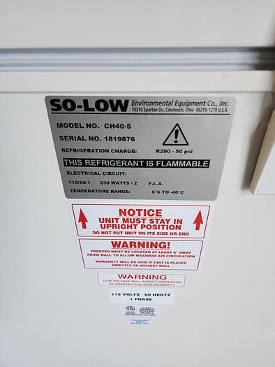 Used SO-LOW FREEZER CH40-5