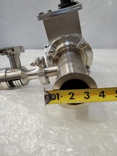 Used EDWARDS GVI 63M GATE VALVE WITH STAINLESS STEEL ADAPTER WITH MDC KAV-100 PNEUMA