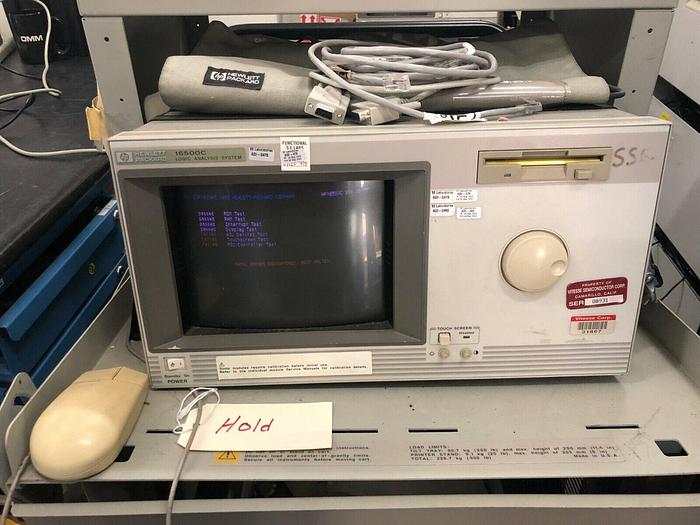 Used HEWLETT PACKARD 16500C LOGIC ANALYSIS SYSTEM 16500-40502 x3, 16555D Analyzer