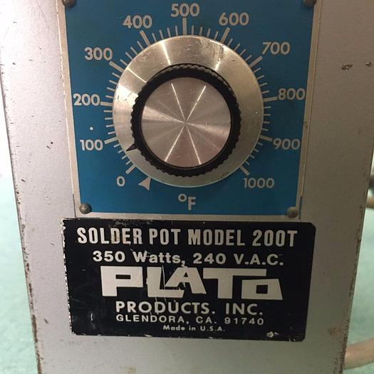 Used PLATO PRODUCTS INC MODEL #200T 350 WATTS SOLDER POT