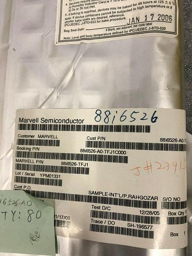 MARVELL SEMICONDUCTOR 88I6526-TFJ1 QTY 88