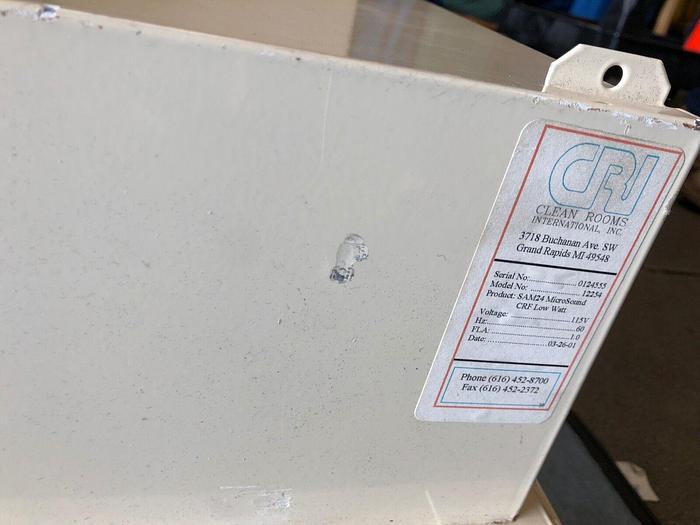 Used CLEAN ROOM FILTER CRI 12254 SN 0124555. SAM24 MICROSOUND CRF LOW WATT