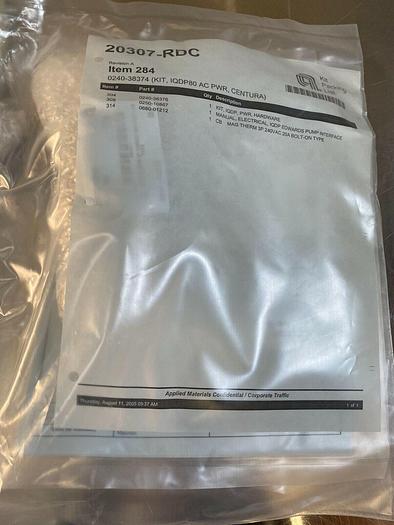 APPLIED MATERIALS 0240-38389 KIT, ELEC, IQDP80 PUMP INTFC, XFER + PROC CH, 75FT