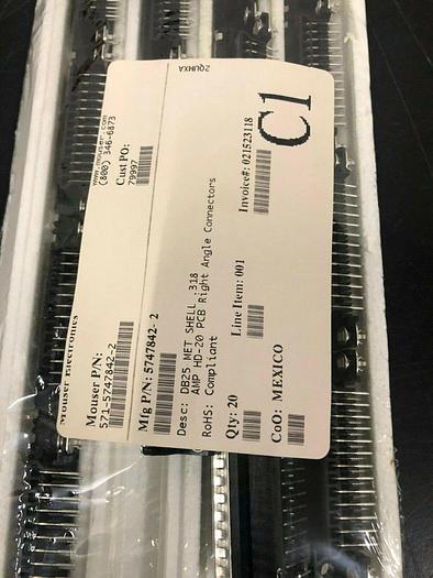 Used 5747842-2 D-Sub Standard Connectors DB25 MET SHELL .318