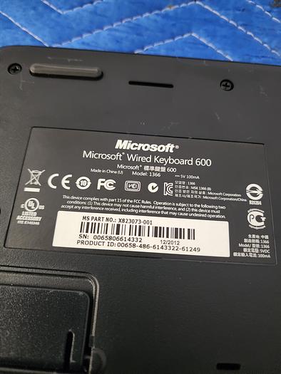 Used MICROSOFT WIRED KEYBOARD 600 MODEL 1366