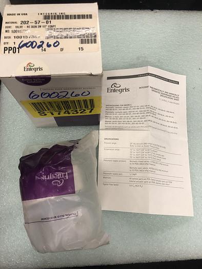 Used ENTEGRIS 202-57-01 VALVE NCE 3GEN 2W 1-2''